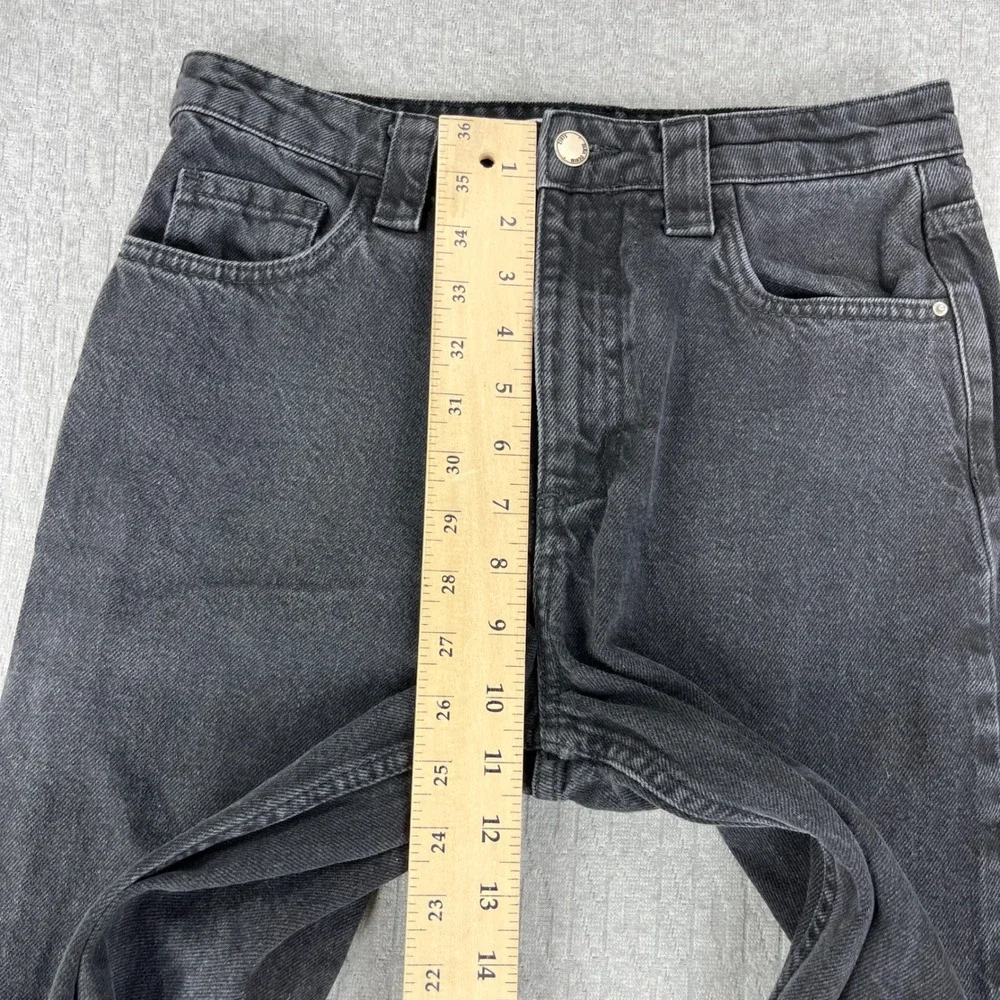 Zara baggy wide leg  Denim Jeans Women 2/26X29 Black High Rise Studded Y2K 90s‎